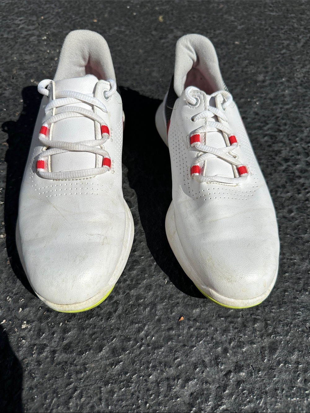 FootJoy White Kids Golf Sneakers with Red Accents